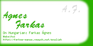 agnes farkas business card