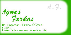 agnes farkas business card